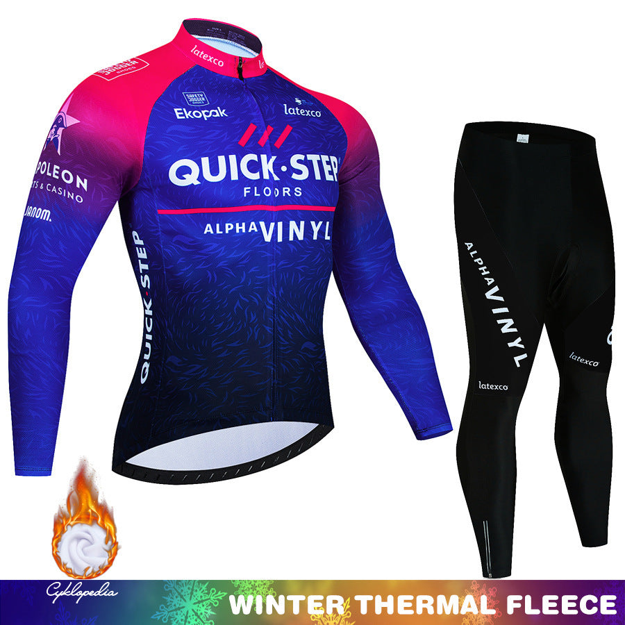 Quick Step Autumn Winter Cycling Jersey Set for Men & Women
