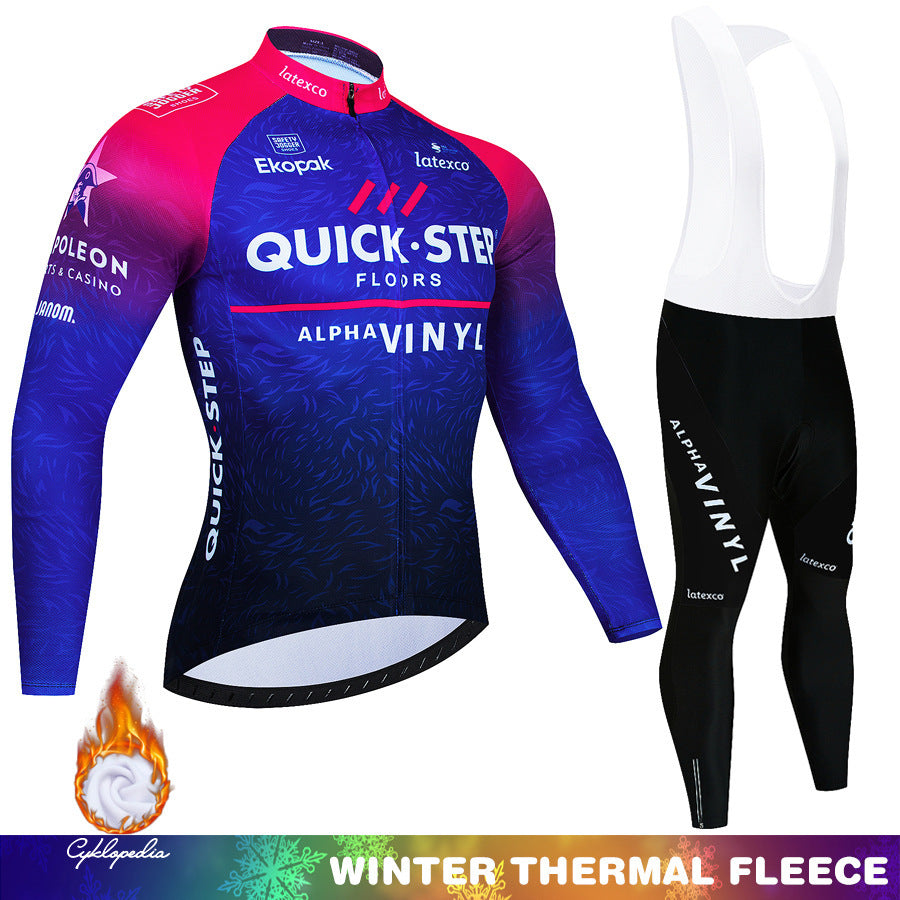 Quick Step Autumn Winter Cycling Jersey Set for Men & Women