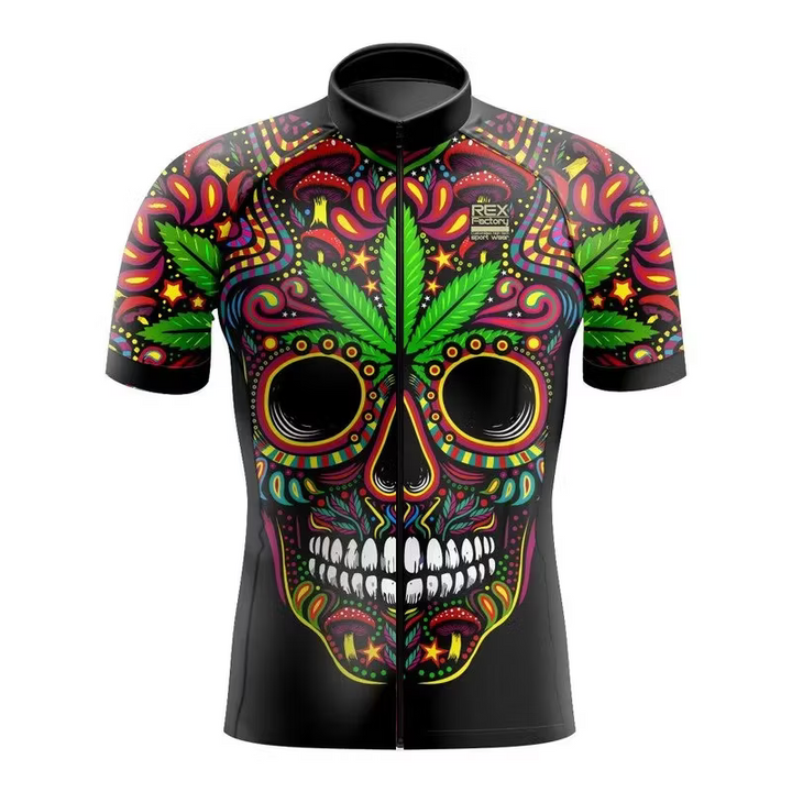 Men’s Black Graphic Short-Sleeve Cycling Jersey