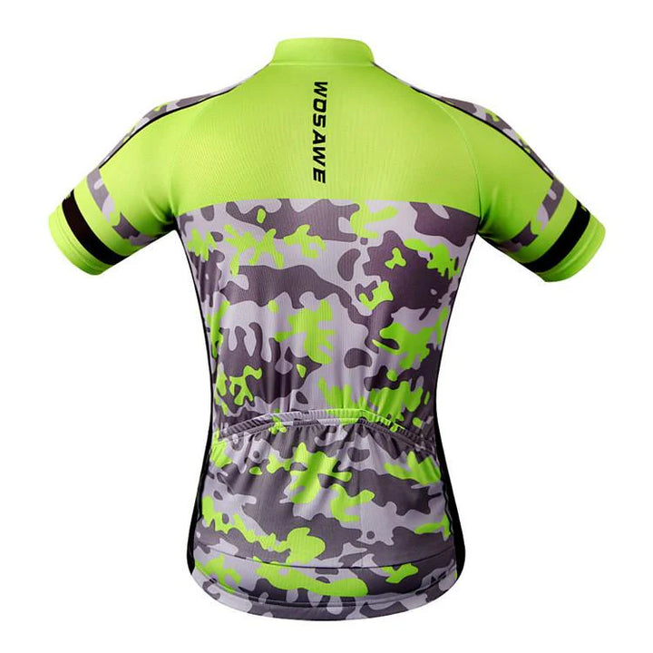 WOSAWE Green and Grey Men’s Cycling Jersey