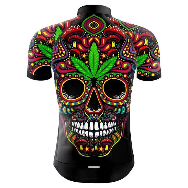 Men’s Black Graphic Short-Sleeve Cycling Jersey