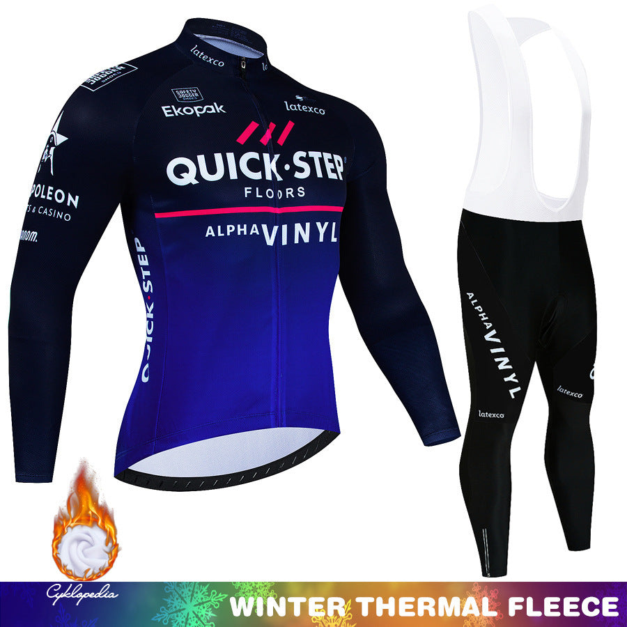 Quick Step Autumn Winter Cycling Jersey Set for Men & Women