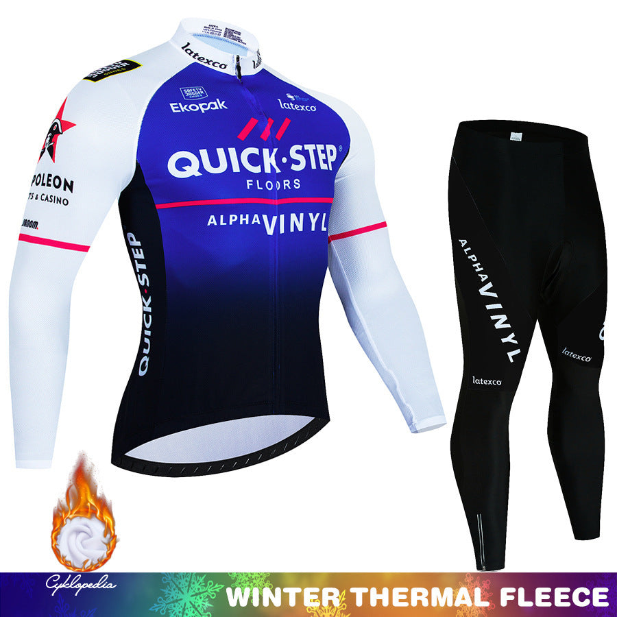 Quick Step Autumn Winter Cycling Jersey Set for Men & Women