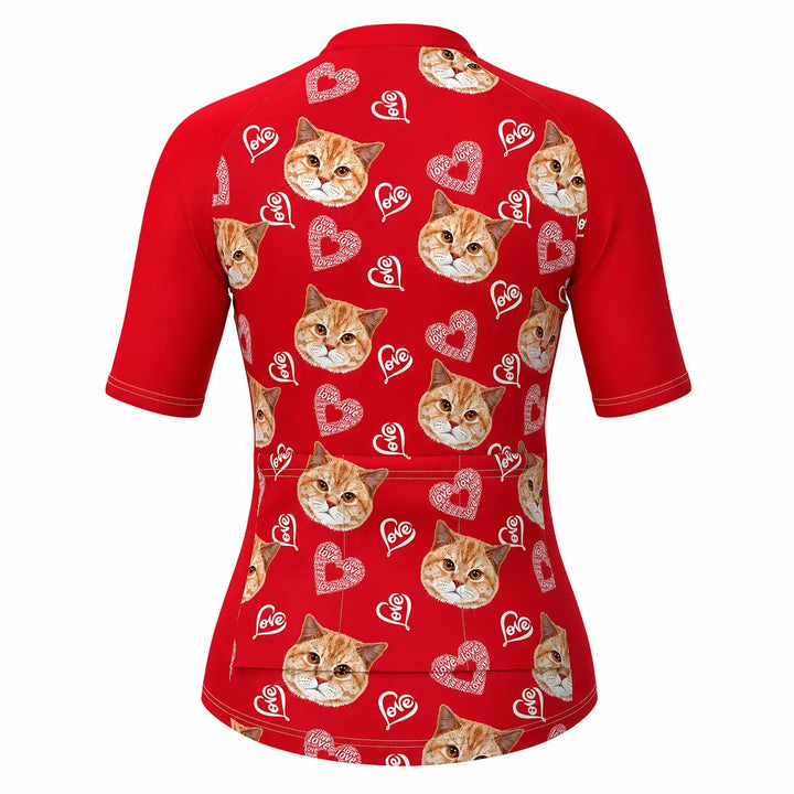 Custom Cat Face Women’s Cycling Jersey