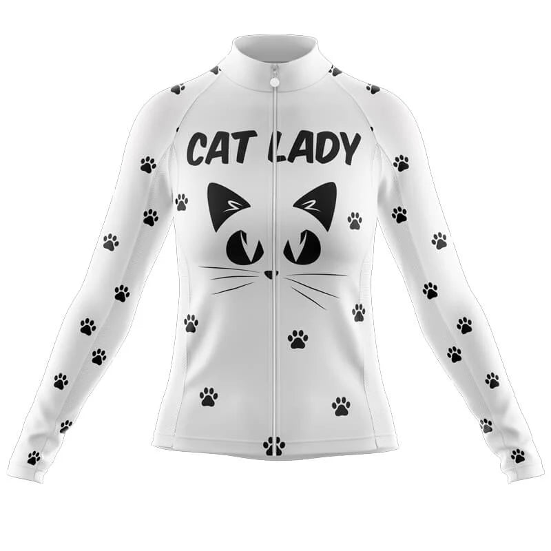 Women’s White Cat Lady Cycling Jersey