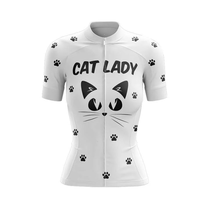 Women’s White Cat Lady Cycling Jersey
