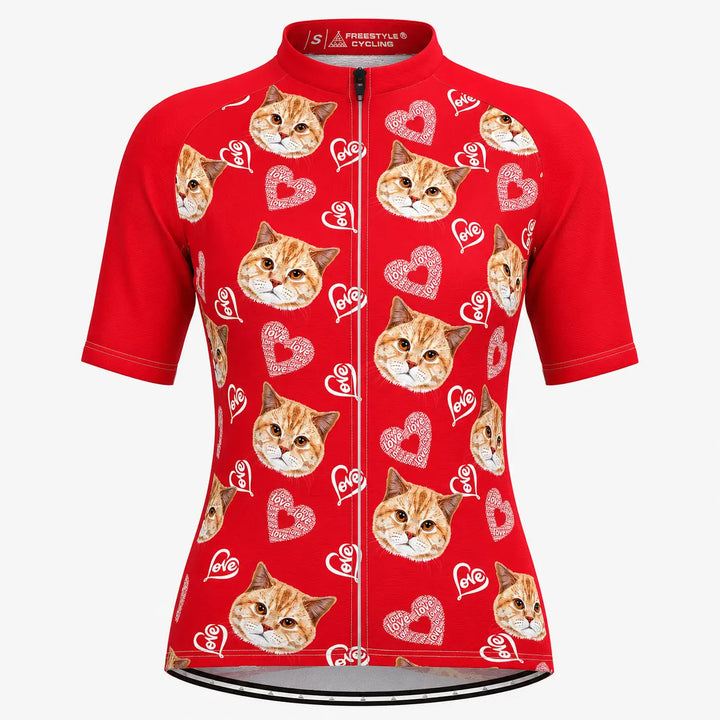 Custom Cat Face Women’s Cycling Jersey