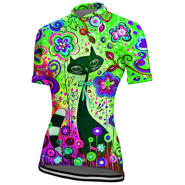 Colorful Short Sleeve Cycling Jersey For Women