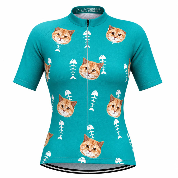 Custom Cat Face Women’s Cycling Jersey