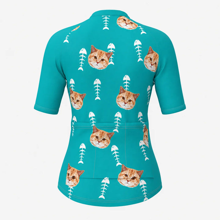 Custom Cat Face Women’s Cycling Jersey
