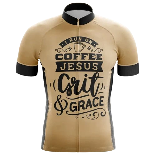 I Run on Coffee, Jesus, Grit & Grace Cycling Jersey