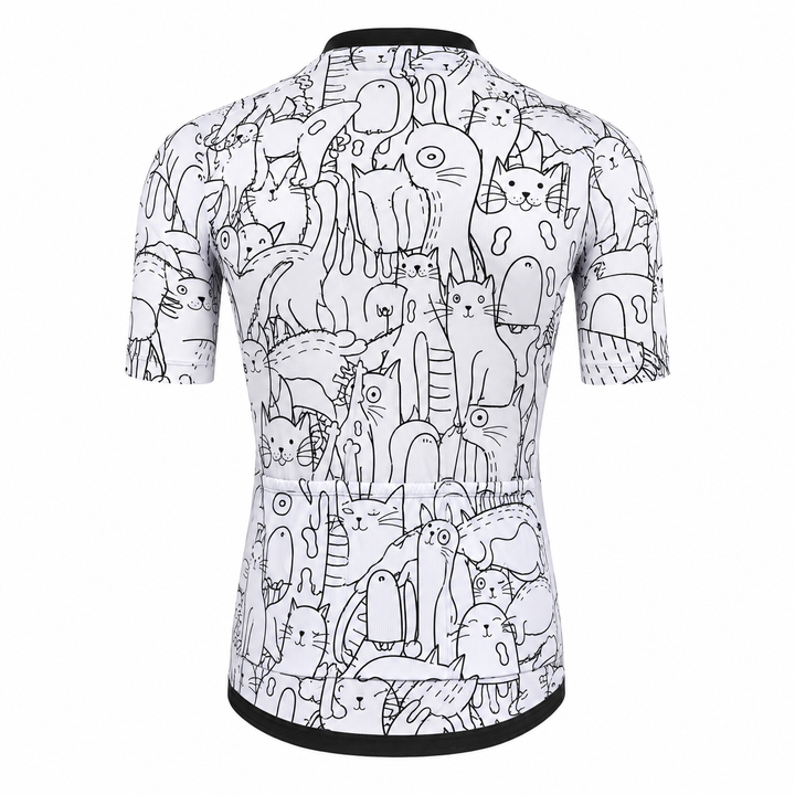 KEMALOCE Cat Graphic Race-Fit Cycling Jersey