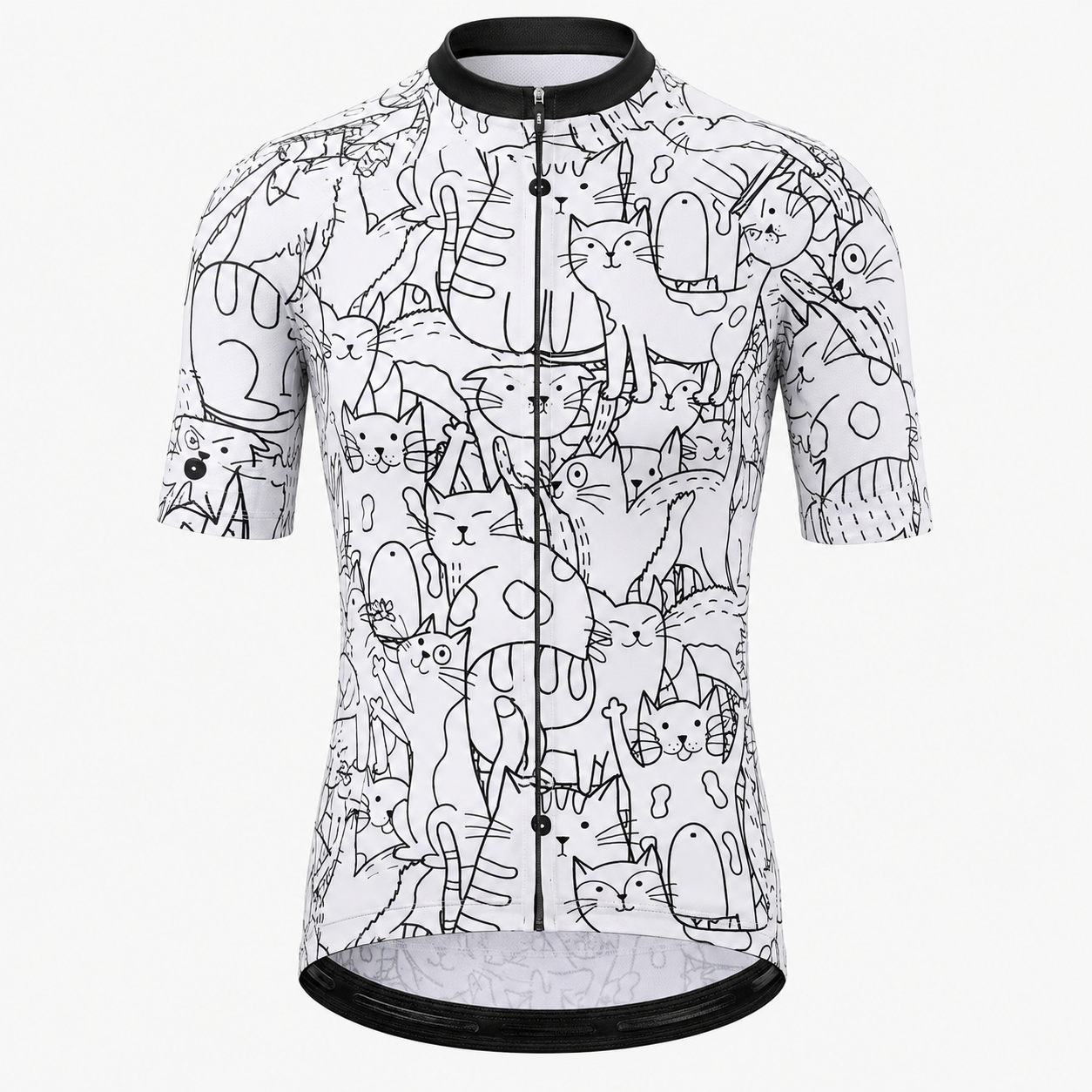 KEMALOCE Cat Graphic Race-Fit Cycling Jersey