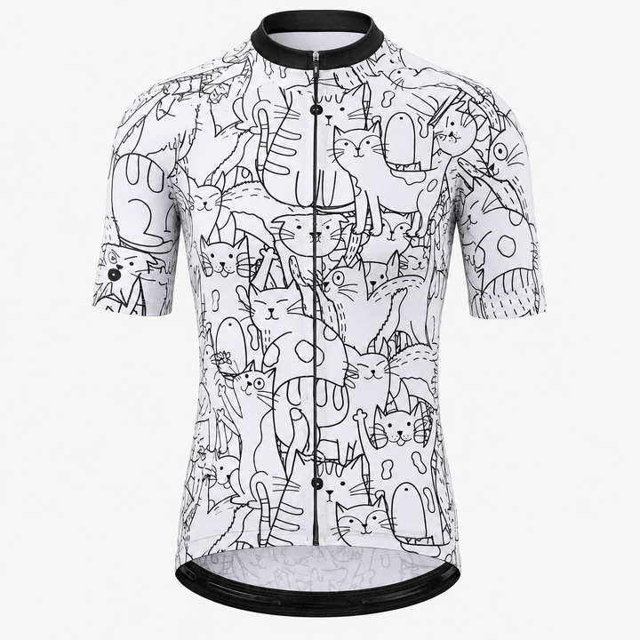 KEMALOCE Cat Graphic Race-Fit Cycling Jersey
