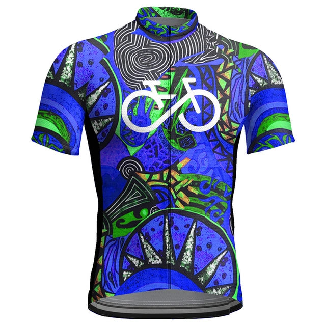 Men’s Dark Blue Reflective Cycling Jersey