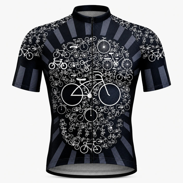 Men’s Retro Bicycle Skull Cycling Jersey