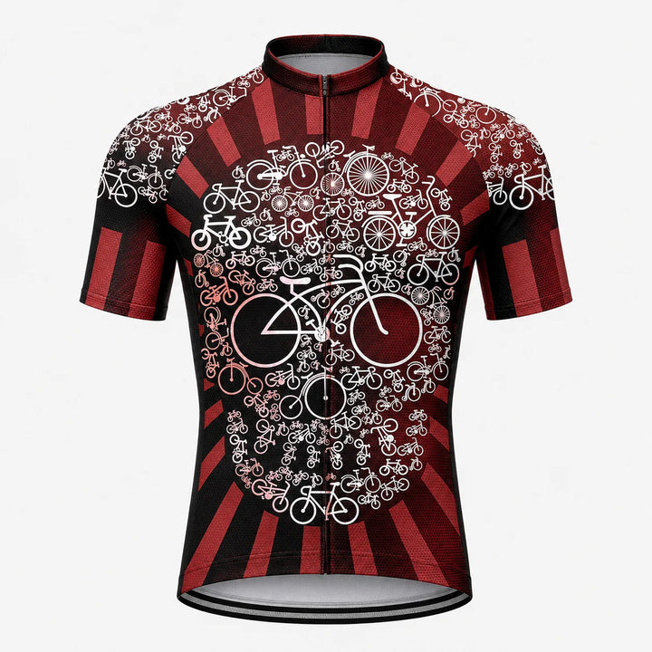 Men’s Retro Bicycle Skull Cycling Jersey