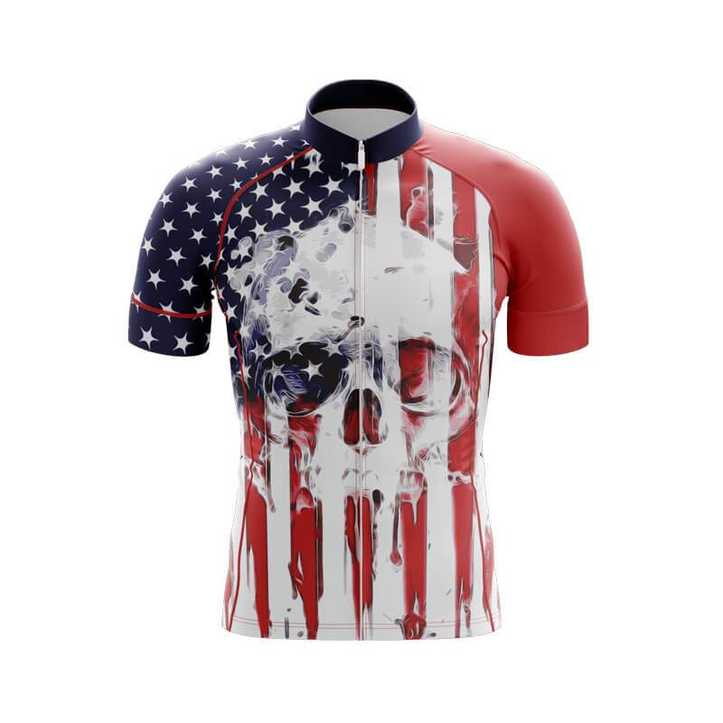 USA Flag Skull Cycling Jersey