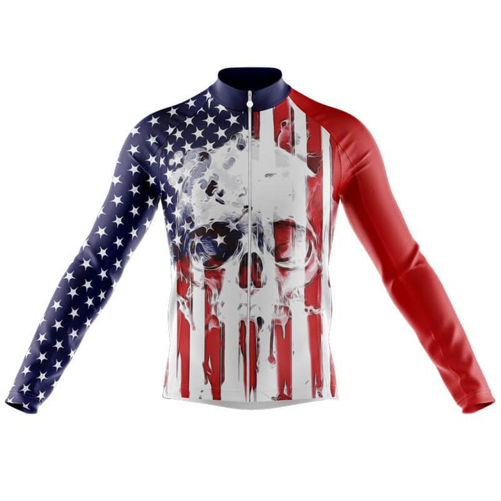 USA Flag Skull Cycling Jersey