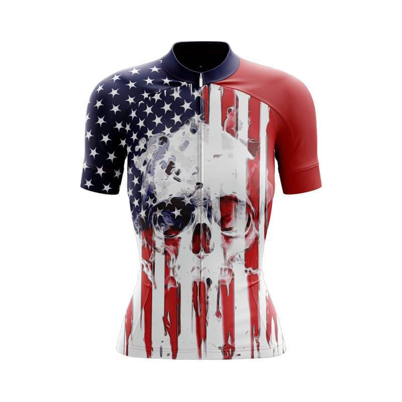 USA Flag Skull Cycling Jersey