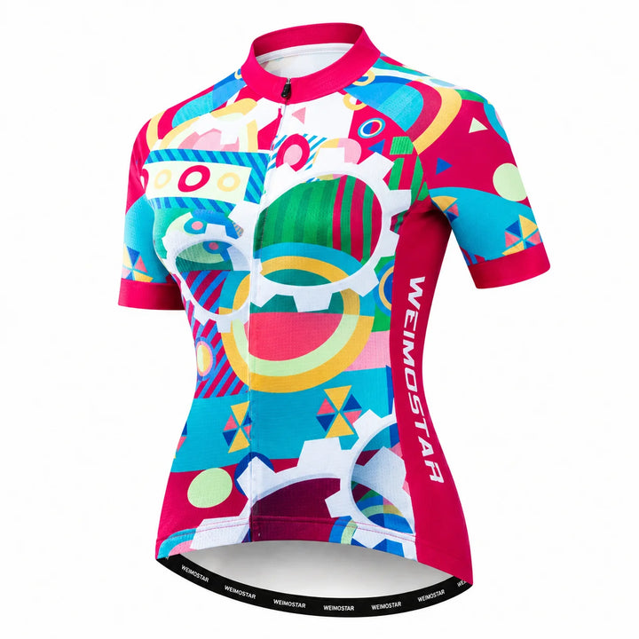 Women’s Colorful Abstract Custom Cycling Jersey