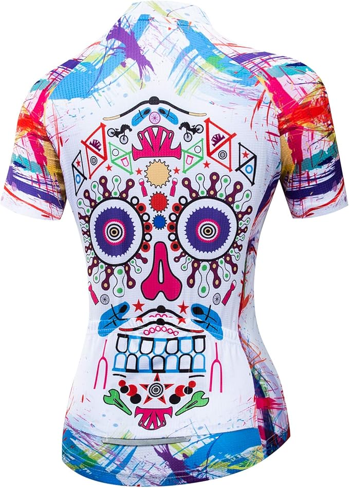 Women’s Color Splash Skull Cycling Jersey