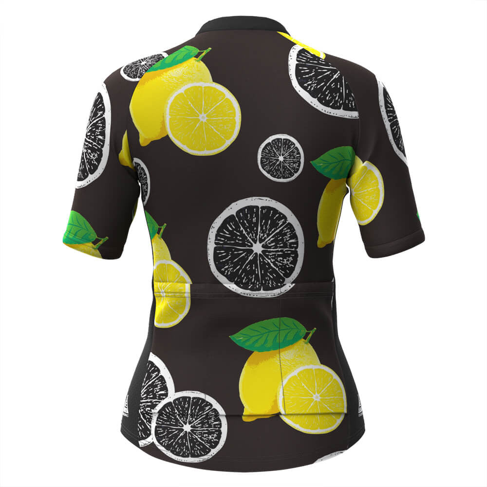 Women’s Lemon Fruit-Print Cycling Jersey