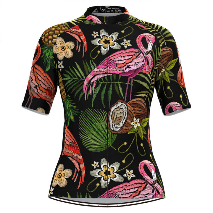 Women’s Tropical Floral Hawaiian Cycling Jersey – Embroidery