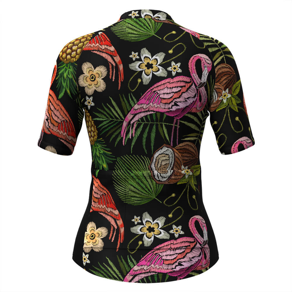 Women’s Tropical Floral Hawaiian Cycling Jersey – Embroidery