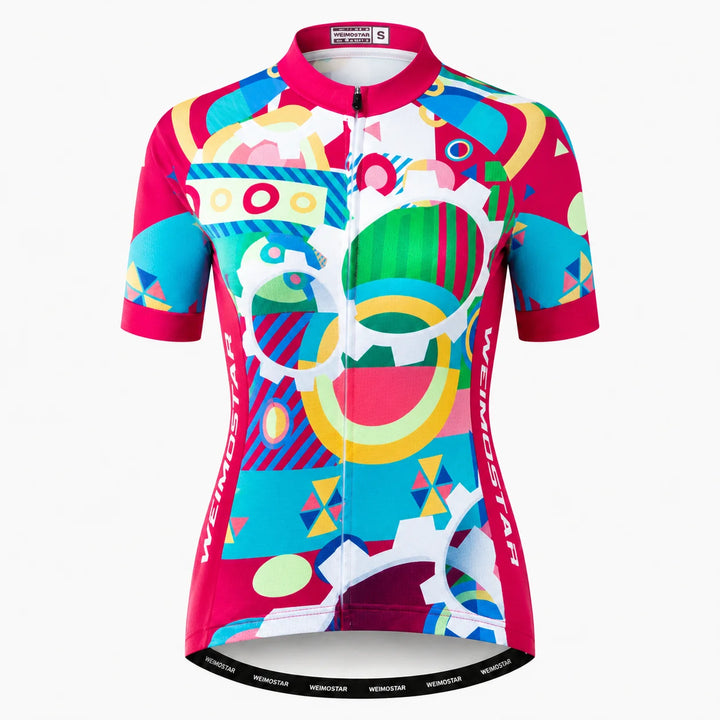Women’s Colorful Abstract Custom Cycling Jersey