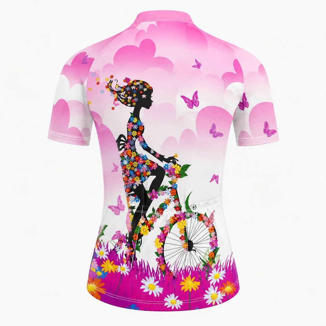 Women’s Pink Floral Bicycle Cycling Jersey