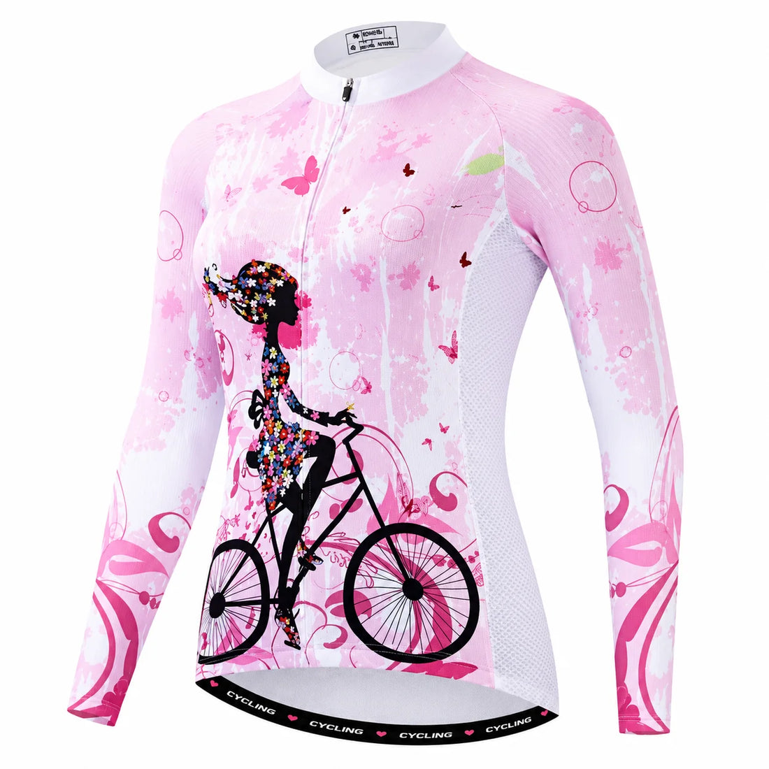 Women’s Pink Floral Bicycle Cycling Jersey