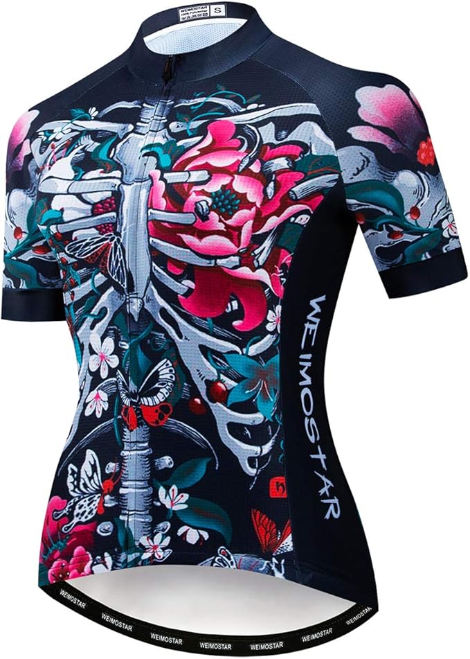 Women’s Floral Skeleton Cycling Jersey