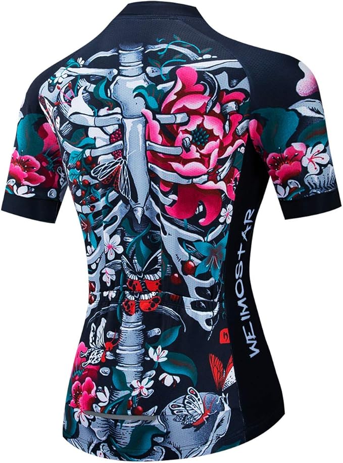 Women’s Floral Skeleton Cycling Jersey