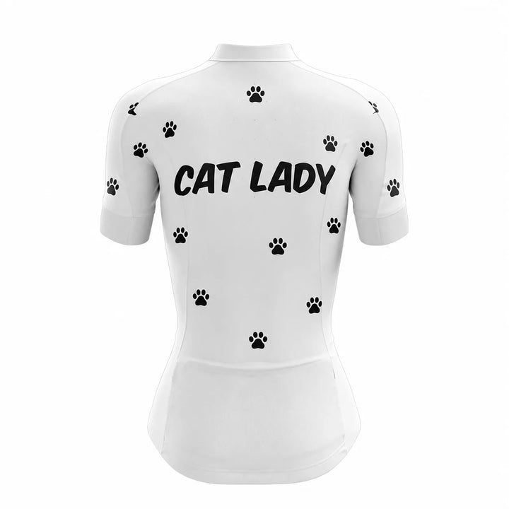 Women’s White Cat Lady Cycling Jersey
