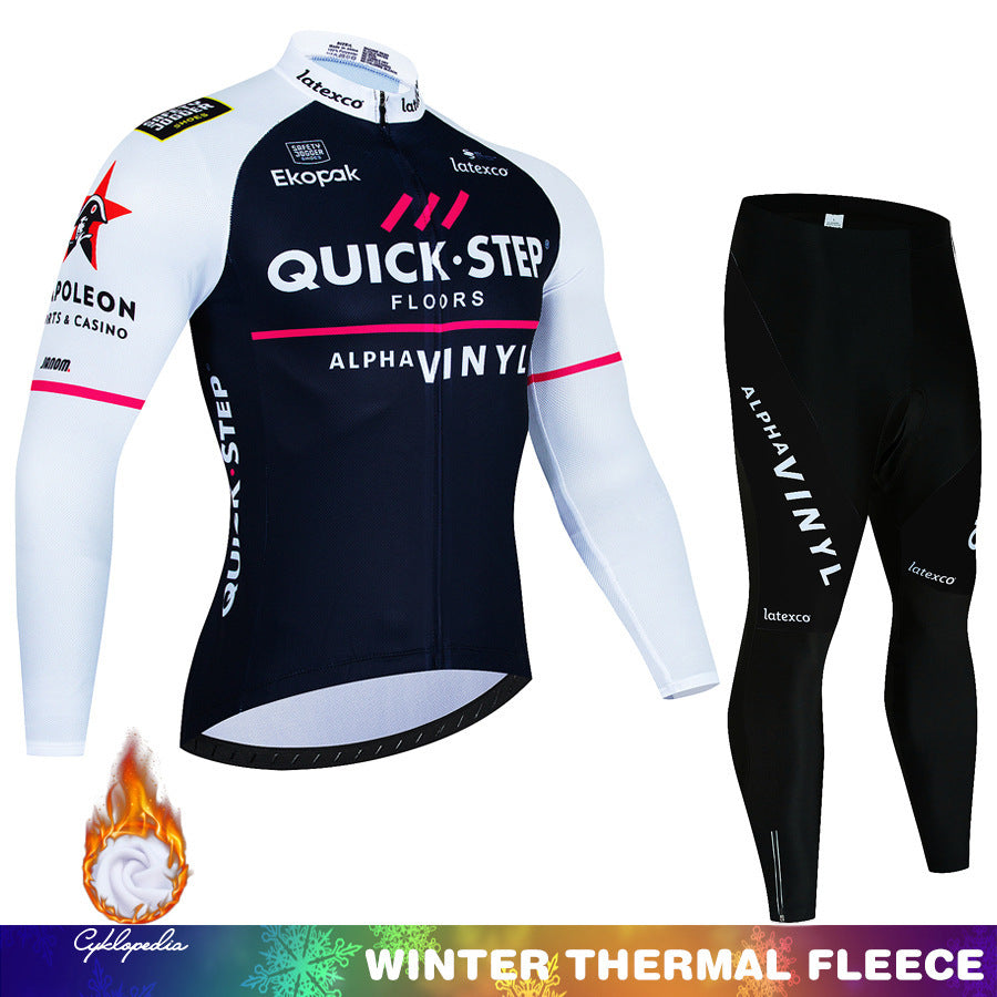 Quick Step Autumn Winter Cycling Jersey Set for Men & Women