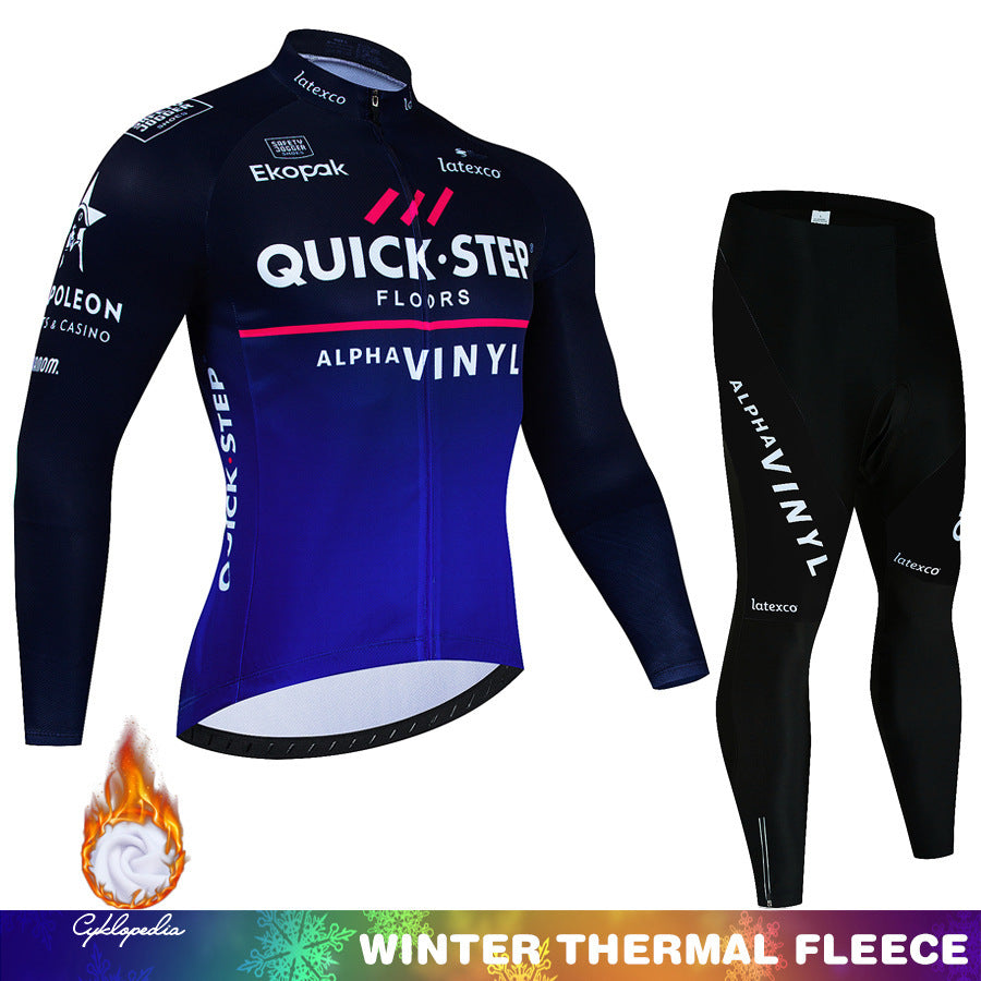 Quick Step Autumn Winter Cycling Jersey Set for Men & Women