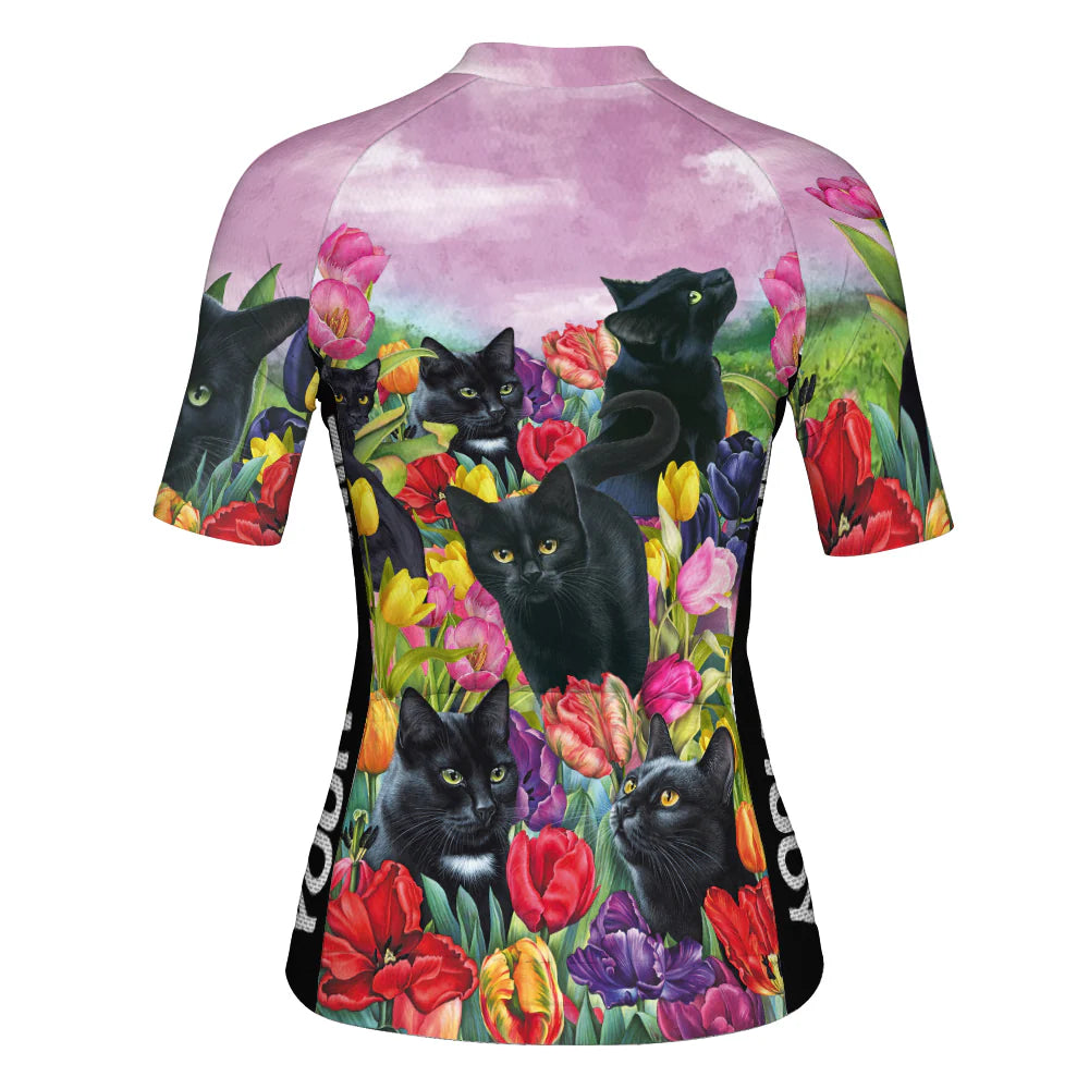 Colorful Cat Women’s Short-Sleeve Cycling Jersey