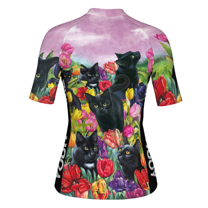Colorful Cat Women’s Short-Sleeve Cycling Jersey