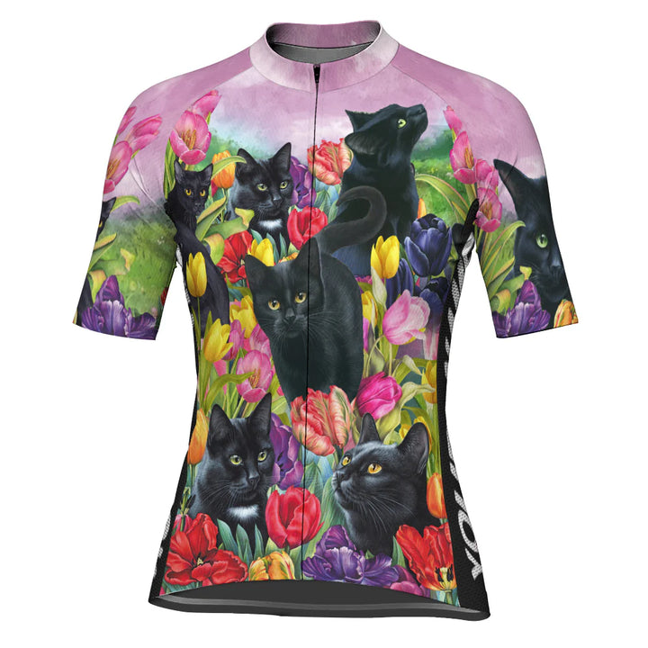 Colorful Cat Women’s Short-Sleeve Cycling Jersey