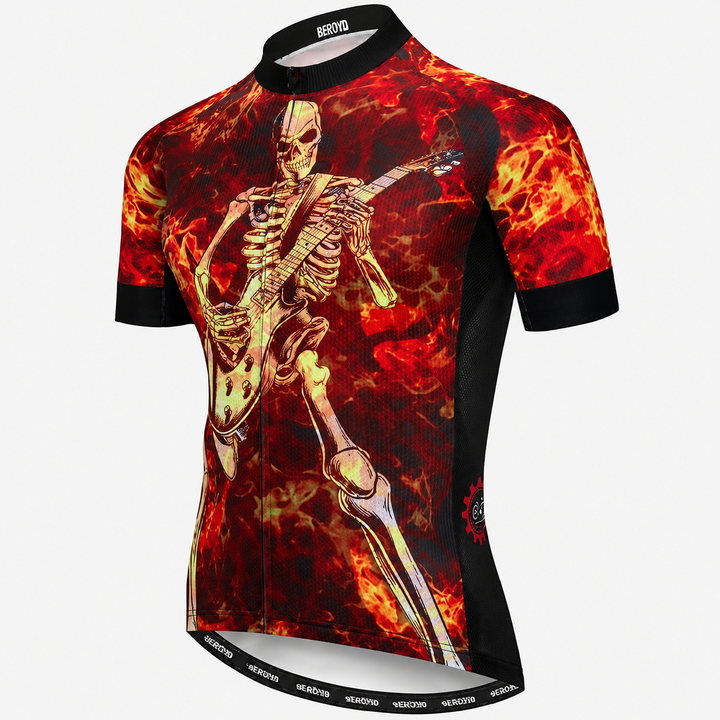 Men’s Geometric Vintage Quick-Dry Cycling Jersey