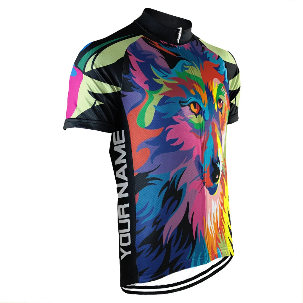 Custom Wolf Men’s Short-Sleeve Cycling Jersey