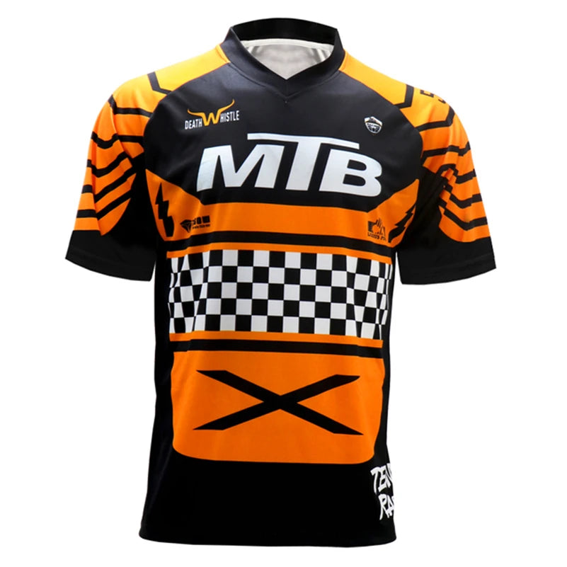 2022 Mens Short Sleeve Cycling Jersey MTB Downhill Shirt DH MX Uniform Mountain Bike Clothing Summer Motocross Wear T-Shirt