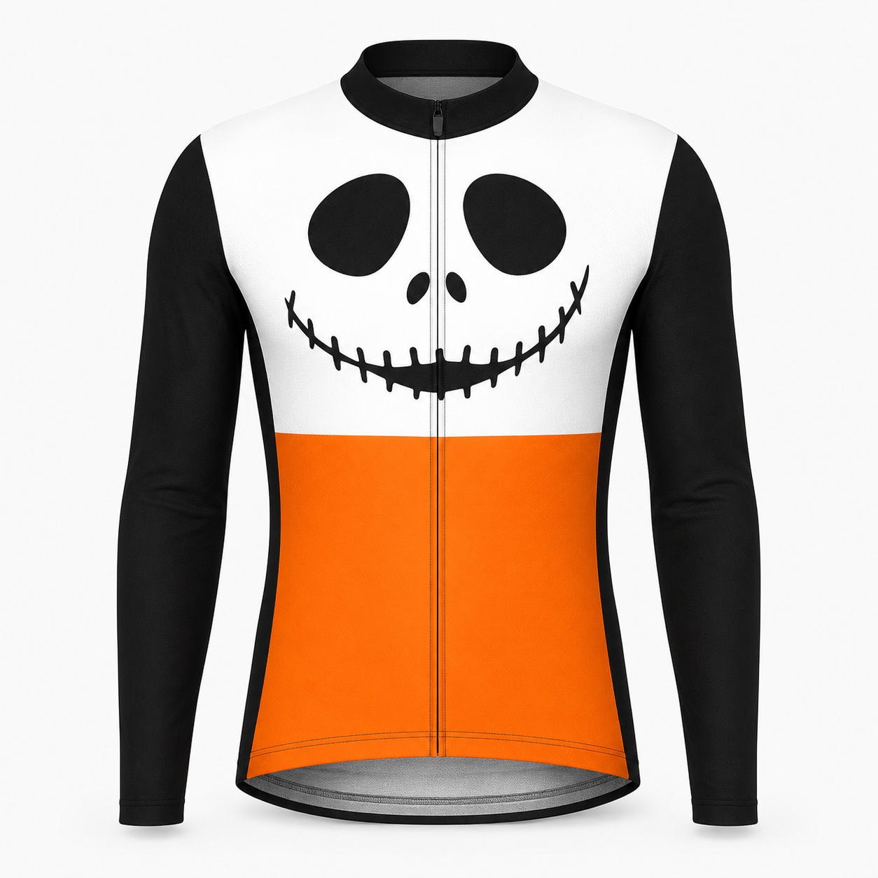 Men’s Halloween Jack Face Long-Sleeve Cycling Jersey