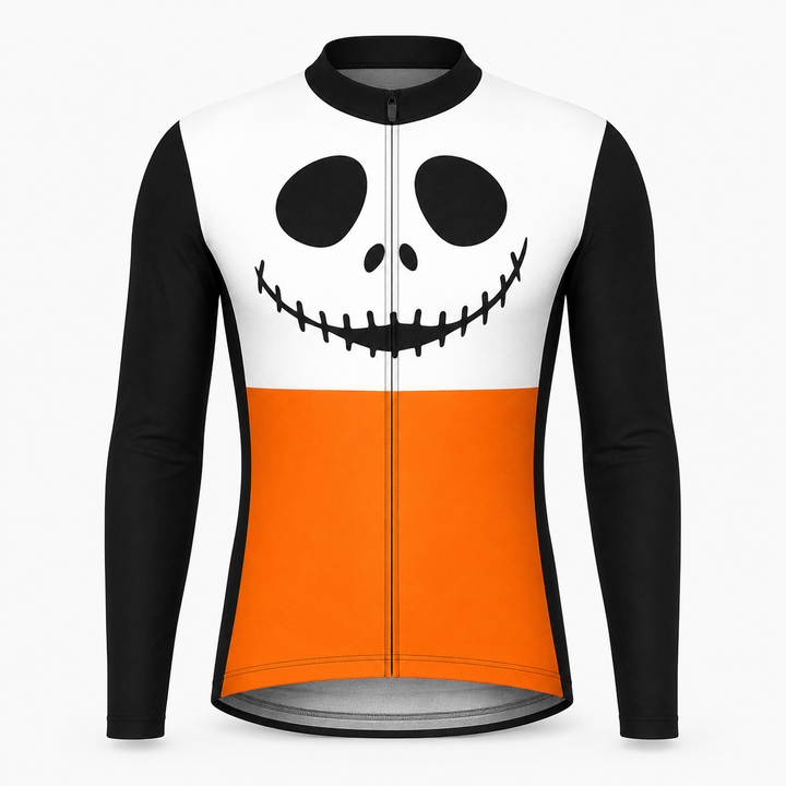 Men’s Halloween Jack Face Long-Sleeve Cycling Jersey