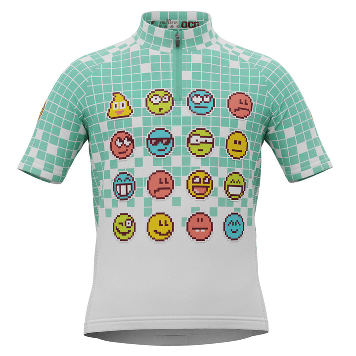 Kids Pixel Mania Emoji 8-Bit Cycling Jersey