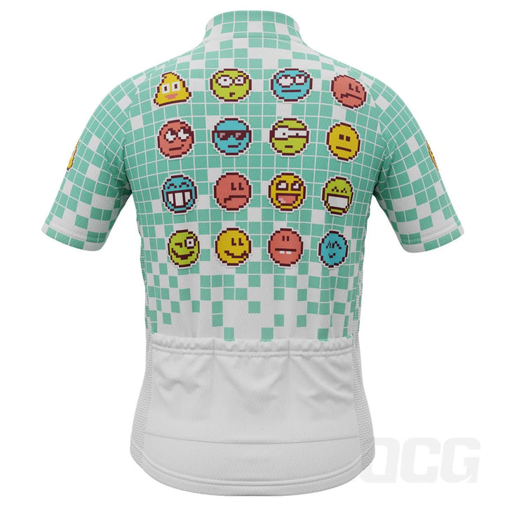 Kids Pixel Mania Emoji 8-Bit Cycling Jersey