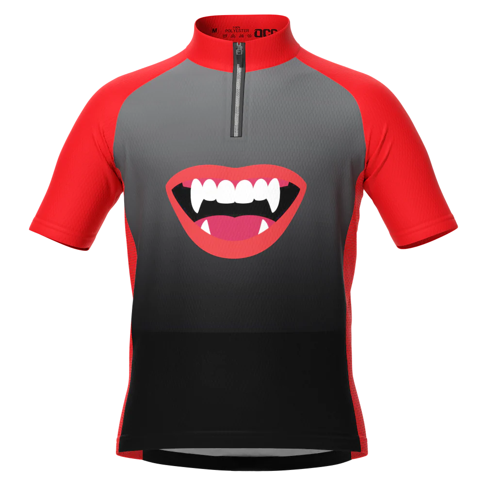 Kids Vampire Lips Short-Sleeve Cycling Jersey