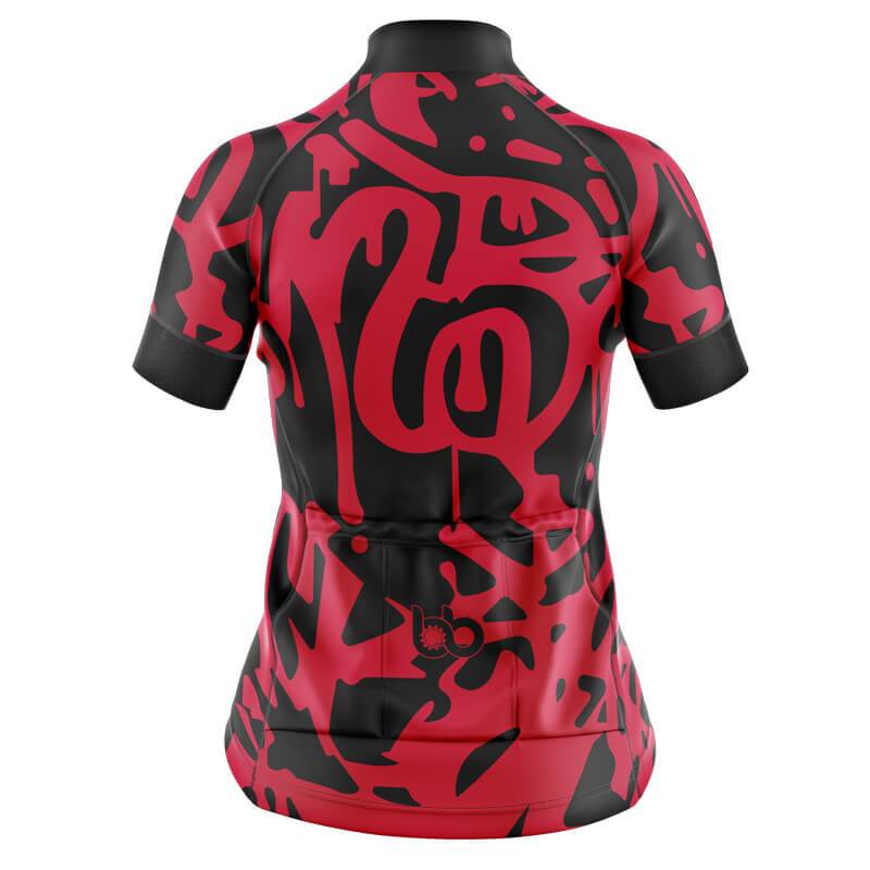 Red & Black Graffiti Club-Fit Cycling Kit