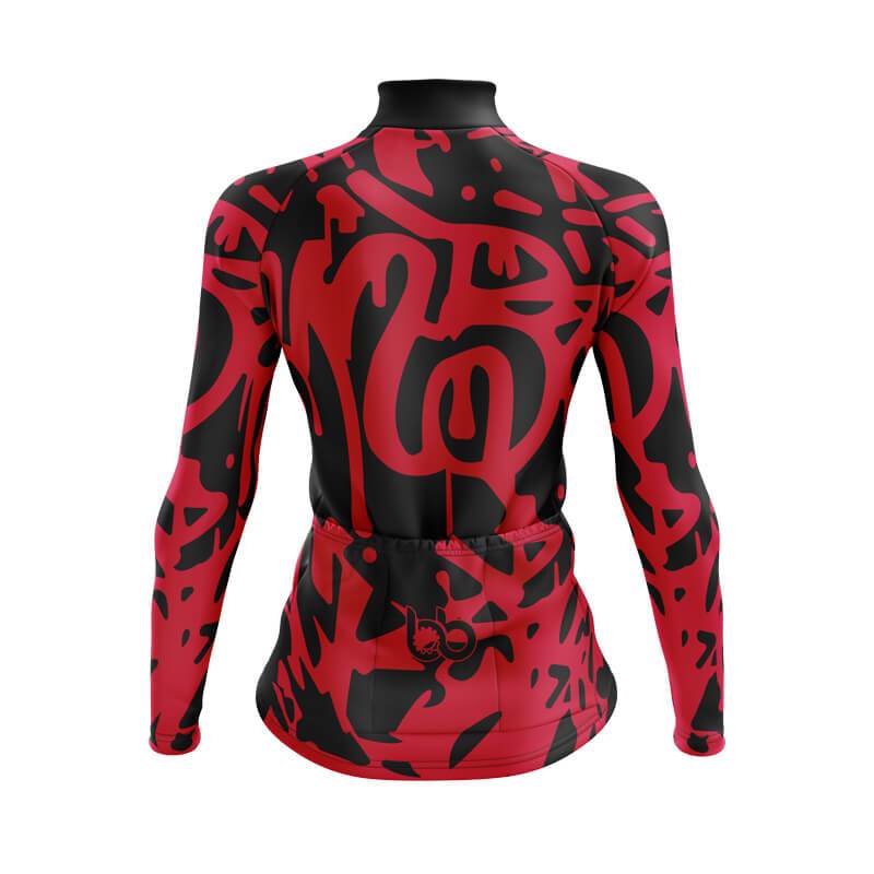 Red & Black Graffiti Club-Fit Cycling Kit